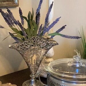 Vintage Godsinger Silver Art Co. (GSA) Silver Plated Fan Vase